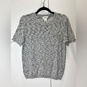 For The Republic Gray and White Men's Short Sleeve Tee